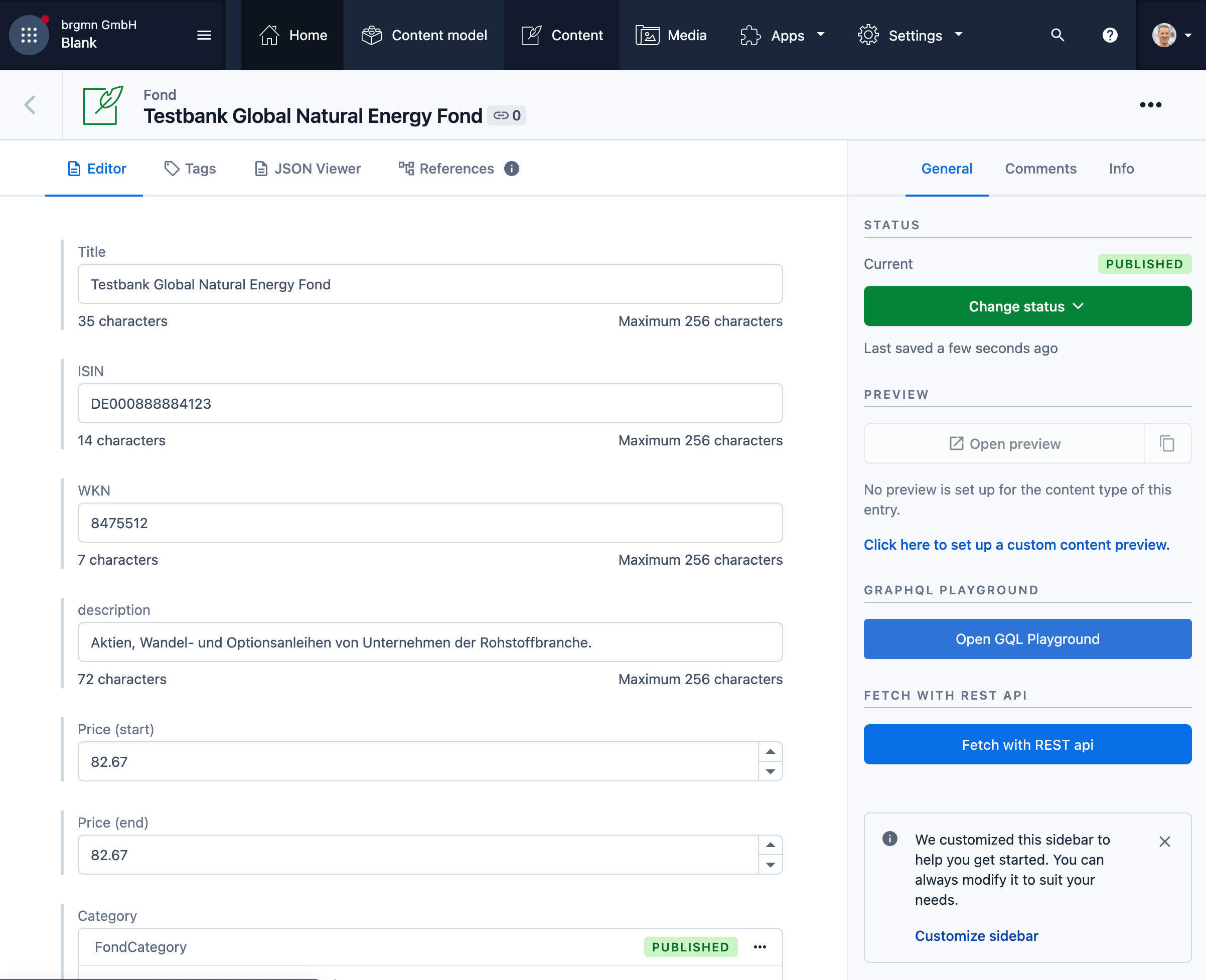 Headless CMS Content-Editing am Beispiel von Contentful