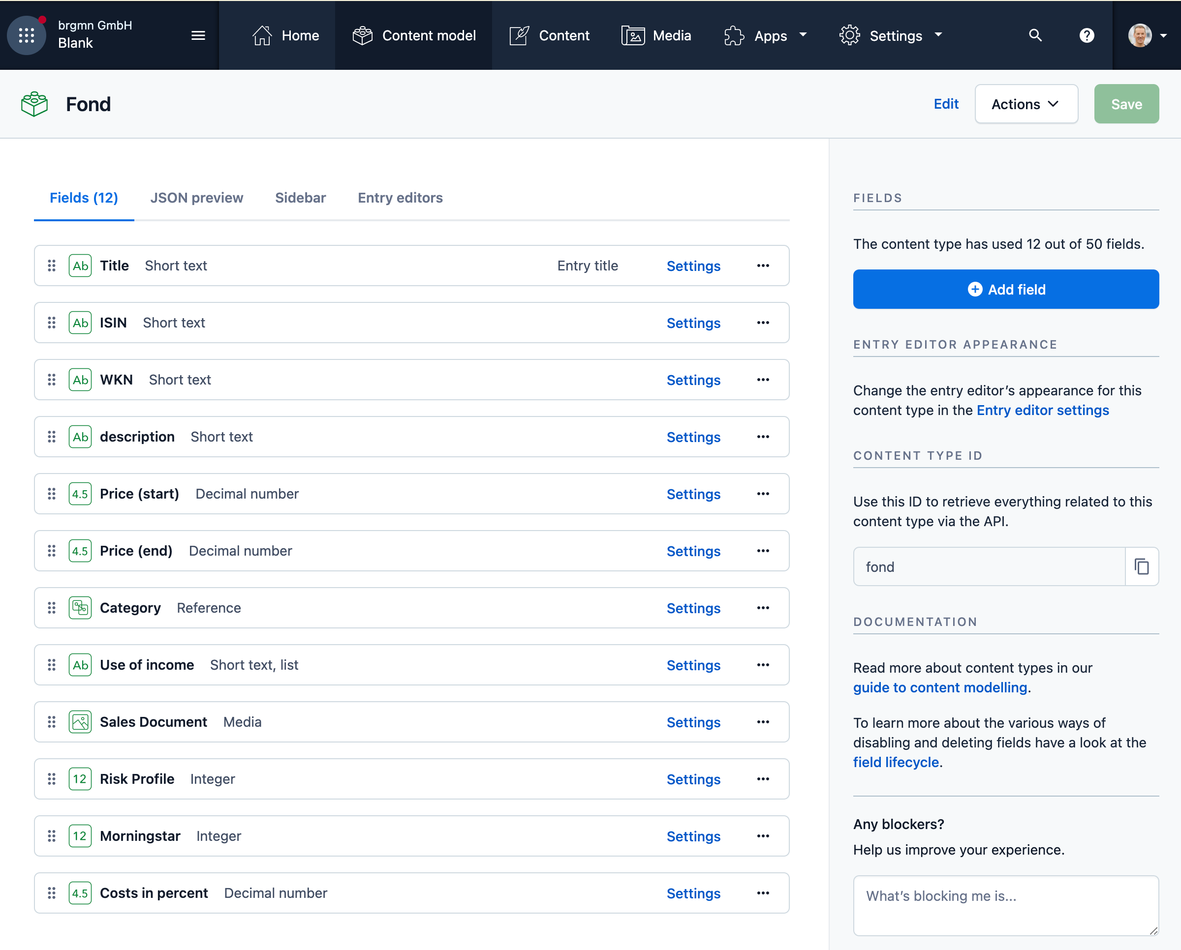 Contentful Content Type Builder